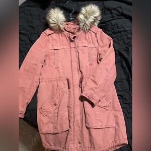 American Eagle salmon colored coat